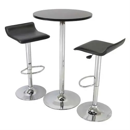 Contemporary 3-Piece Dining Set – Bistro Table + Two Matching Stools 1