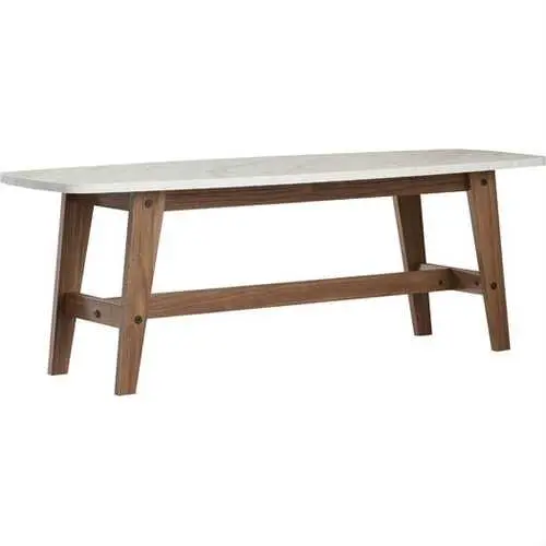 Contemporary Coffee Table – Round Wood Base With Faux Marble Top Accent 1