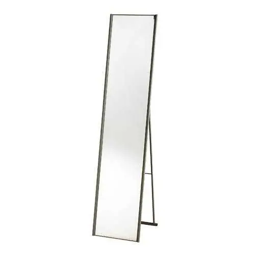 Contemporary Freestanding Floor Mirror In Champagne Steel Finish 1