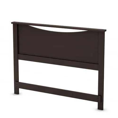 Contemporary Full-Size Headboard In Rich Chocolate Brown Wood Finish 1