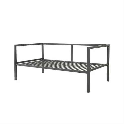 Contemporary Grey Metal Twin Daybed Frame With Clean Lines 1