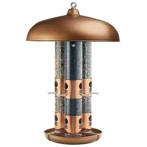 Copper-Finished Triple-Tube Wild Bird Feeder For Backyard Use 1