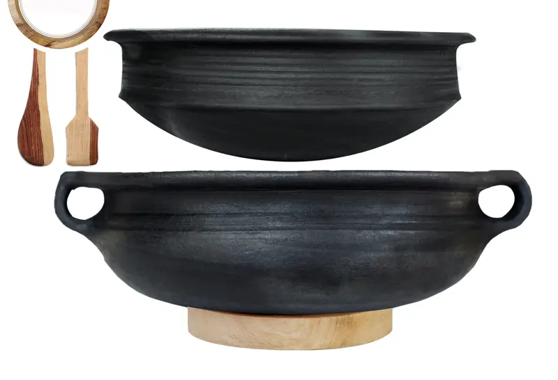 Craftsman Clay Handi & Pot Combo – Natural Terracotta Cooking & Serving Set 1
