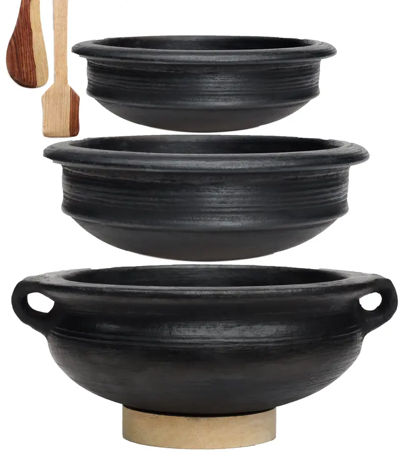 Craftsman Deep-Burned Clay Handi – Authentic Terracotta Cookware Online 1