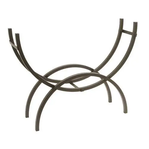 Crescent-Shaped Tubular Steel Firewood Rack 1