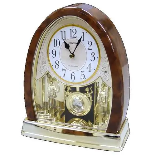 Crystal-Pendant Swinging Pendulum Table Clock With Elegant Finish 1