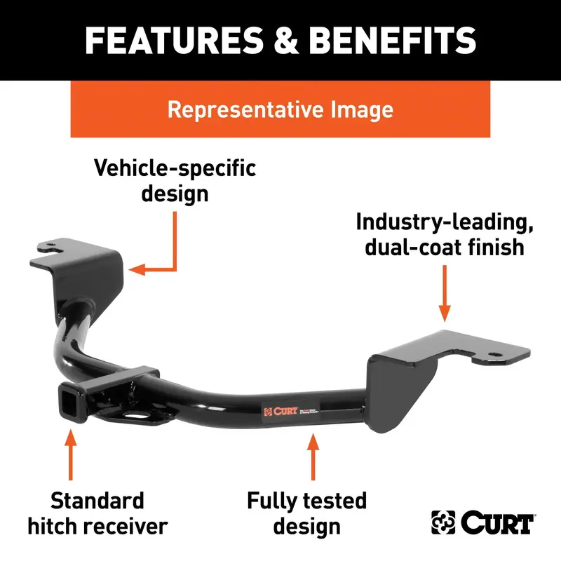 Curt Class 1 Trailer Hitch With 1-1/4" Ball Mount – Designed For Select Honda Civic Models 1
