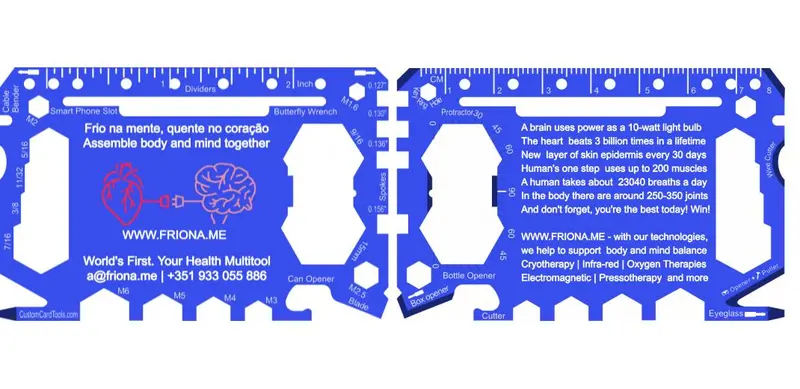 Custom Aluminum Multi-Tool Card – Model 1 Corporate Style 1