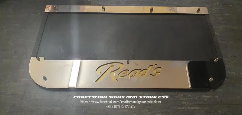 Custom Reads-Themed Stainless Steel Mudflap Counterweight 1
