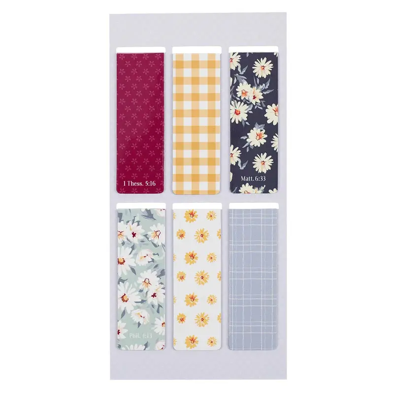 Daisies-Themed Magnetic Bookmarks – Set Of Six 2