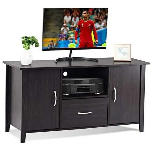 Dark Brown 48-Inch Wood Media Console & Tv Stand 1