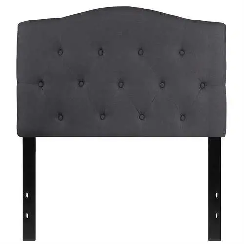 Dark Grey Button-Tufted Upholstered Headboard – Twin Size 1