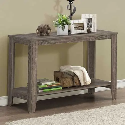 Dark Taupe Sofa Table – Narrow Console Table For Living Room Or Entryway 1