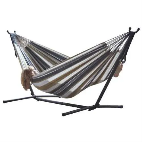 Desert Moon Cotton Hammock With 9-Foot Steel Stand 1
