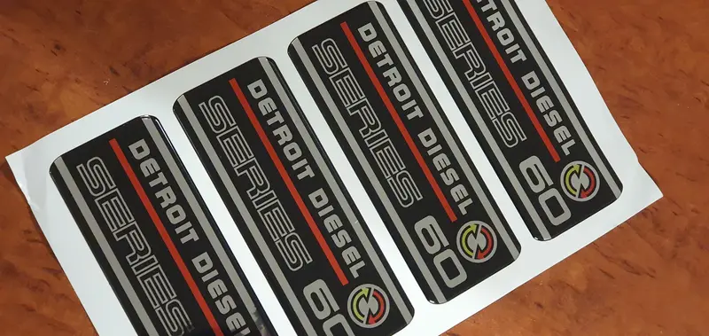 Detroit Diesel Series 60 Reproduction Epoxy-Domed Decal 1