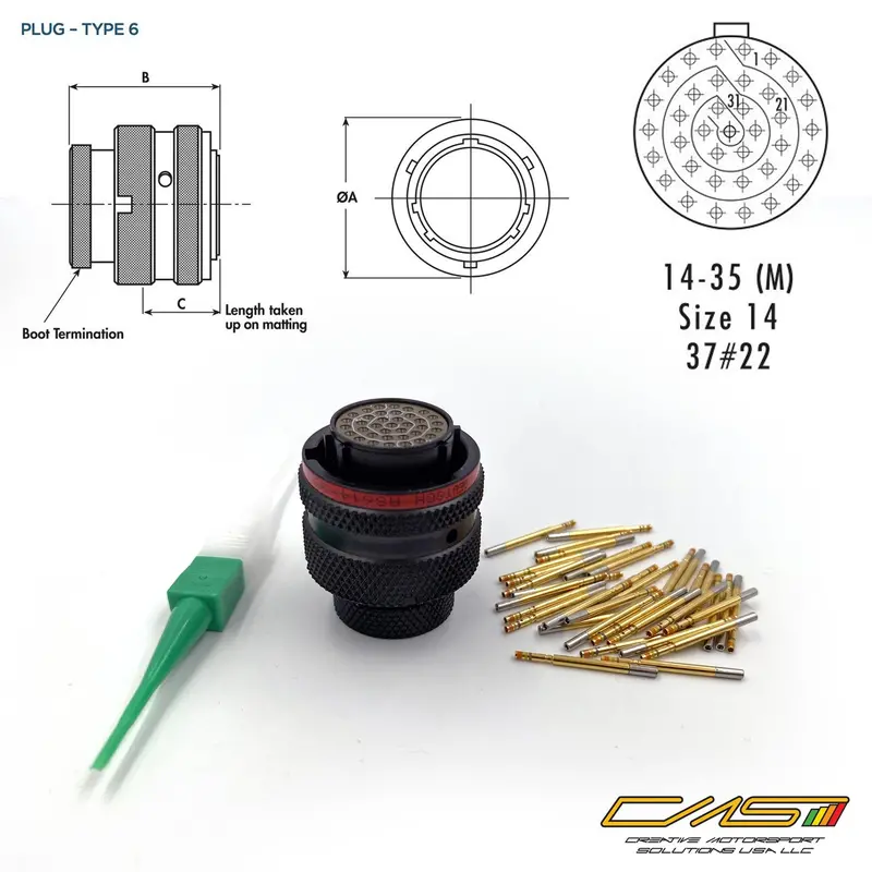 Deutsch Autosport As614-35Sn Socket Connector 1