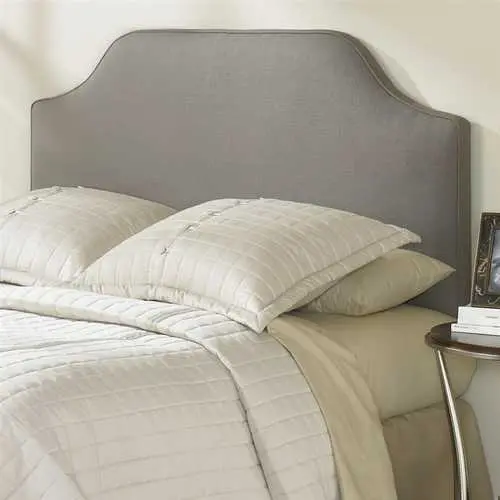 Dolphin Grey Upholstered King Headboard – Soft Polyester Fabric Panel Design 1
