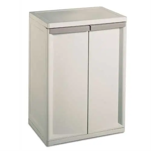 Durable Two-Tier Storage Unit – Indoor/Outdoor Utility Cabinet 1
