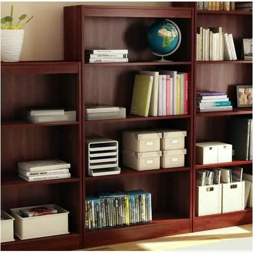 Eco-Conscious 4-Shelf Bookcase In Royal Cherry Finish 1