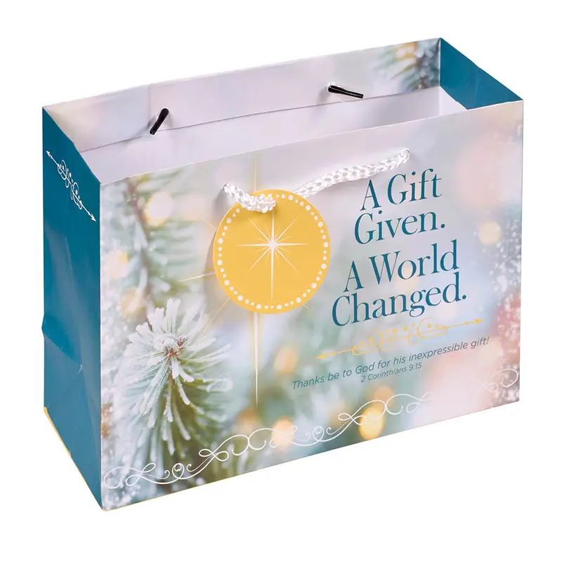 Eco-Friendly Christmas Gift Bag & Matching Tag – 'A Gift Given. A World Changed.' 1