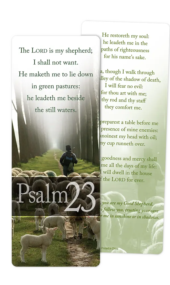 Elegant 8-Inch Bookmark Highlighting Psalm 23 In King James Version 1