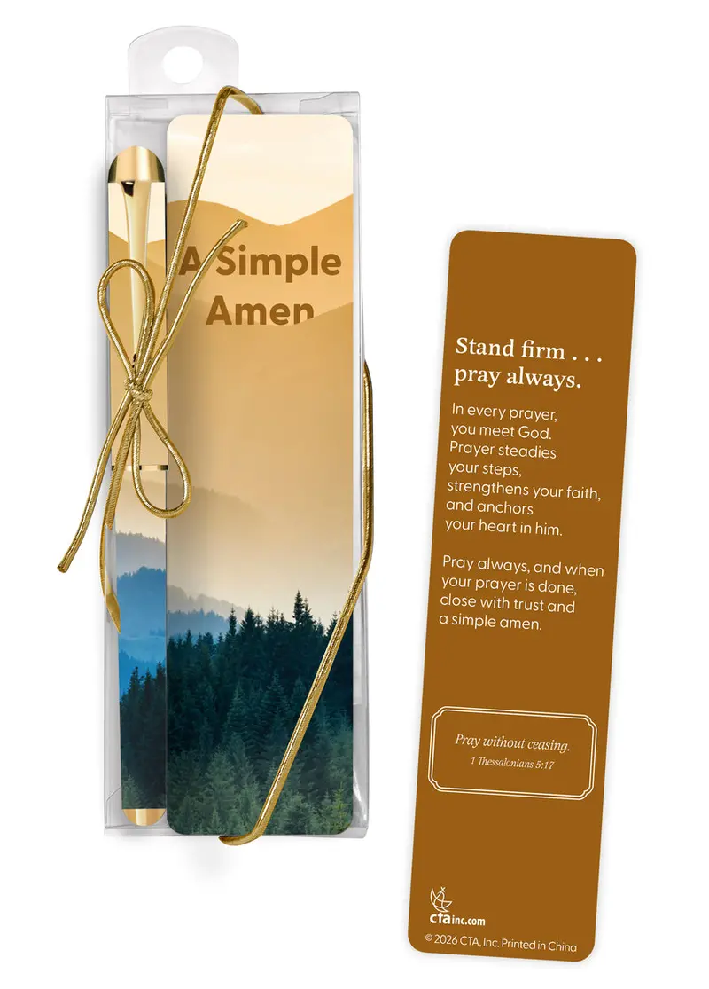 Elegant Bookmark And Pen Duo – 'A Simple Amen' Commemorative Set 1