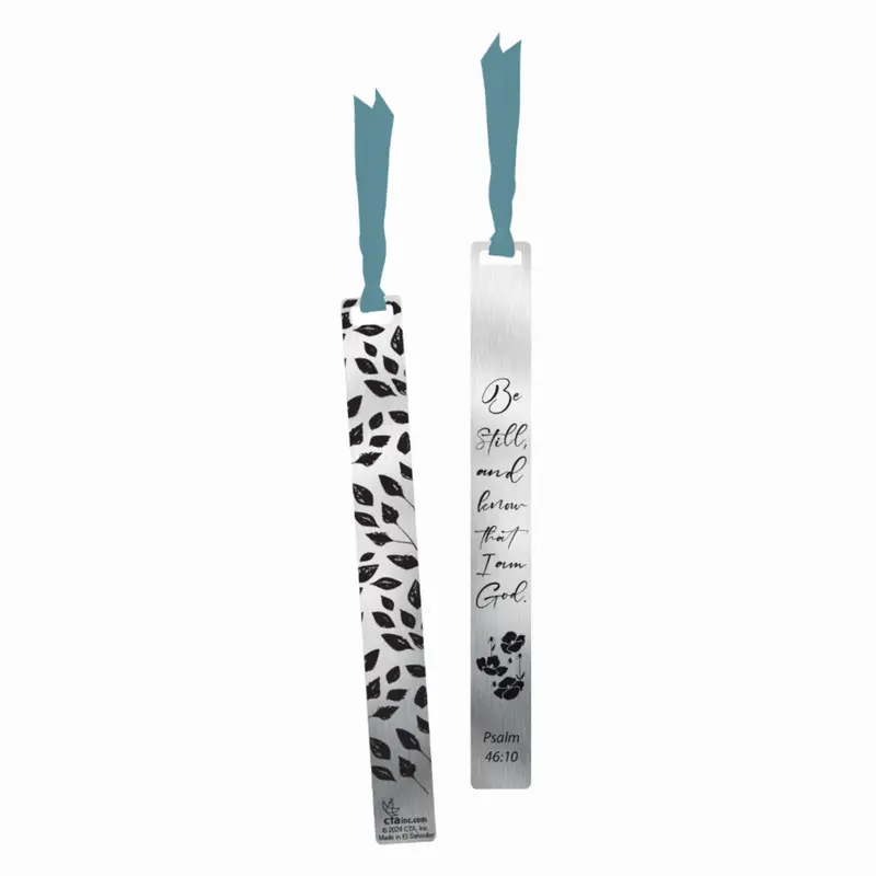 Elegant Pewter Bookmark – Be Still & Know Scripture Theme 1