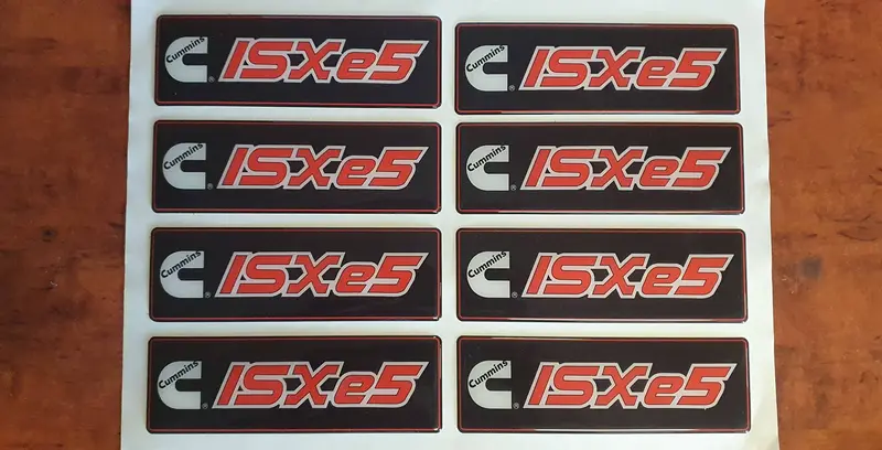 Epoxy Domed Cummins Isx E5 Engine Decal – Raised Glossy Finish 1