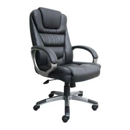 Ergonomic Executive Office Chair – Black Faux Leather Design 1