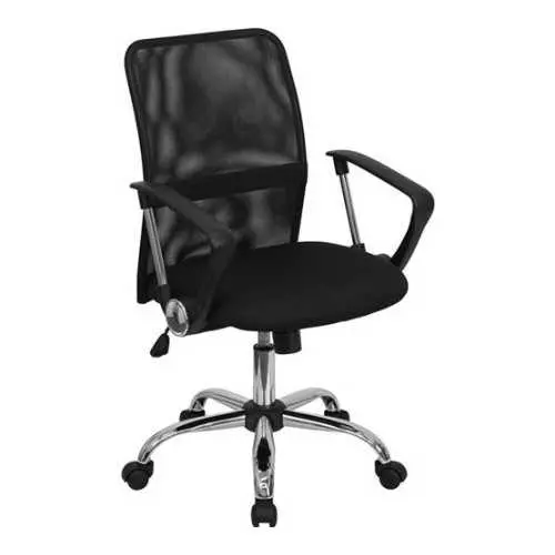 Ergonomic Mid-Back Mesh Office Chair With Chrome Base And Adjustable Features 1