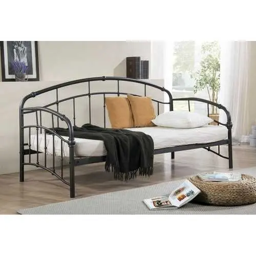 Ergonomic Twin Curved Metal Daybed – Dark Antique Bronze Finish 1