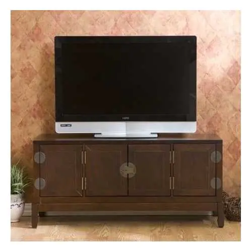 Espresso-Finished Oriental-Style Entertainment Center 1