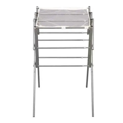 Expandable Silver Laundry Drying Rack – Space-Saving Indoor Clothes Airer 1