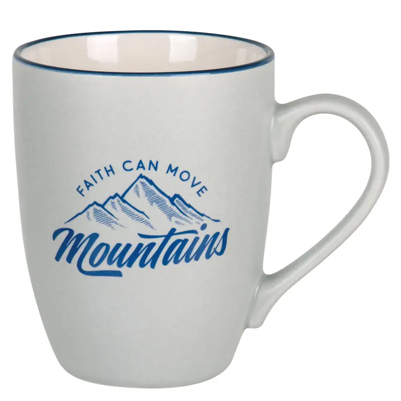 'Faith Can Move Mountains' Ceramic Mug With Smooth Matte Finish 1