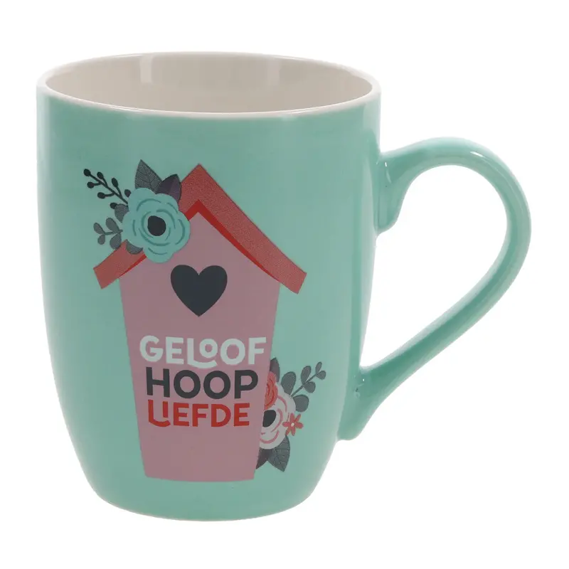 Faith Hope Love Ceramic Mug In Afrikaans 1