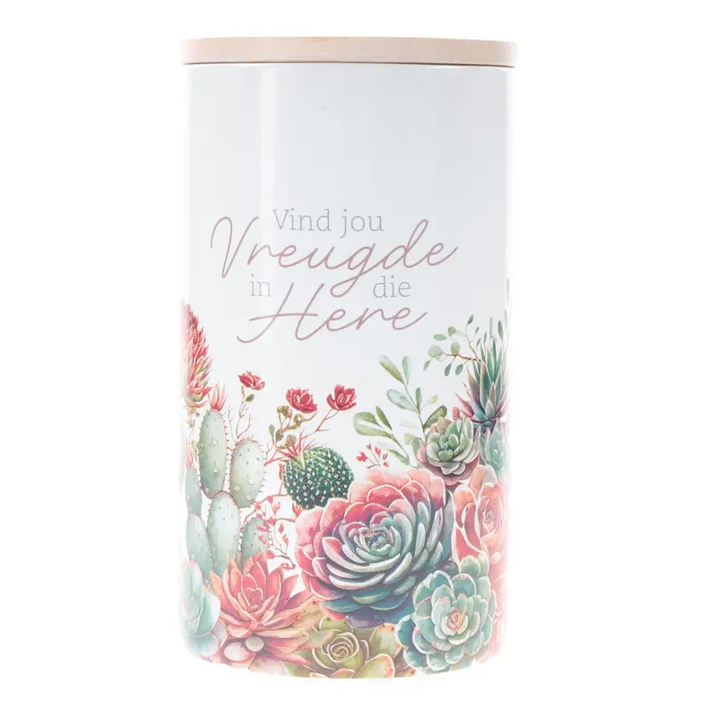 Find Joy In The Lord – Afrikaans Ceramic Storage Jar 1