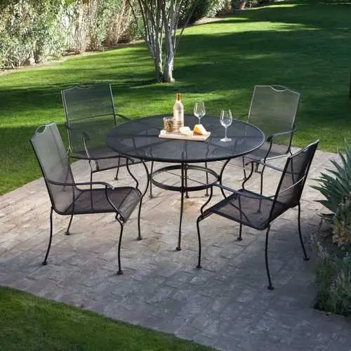 Five-Piece Wrought Iron Outdoor Dining Set For Four 1