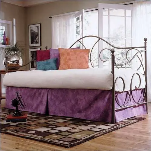Flint-Finish Twin Metal Daybed With Link Spring Support (No Trundle) 1