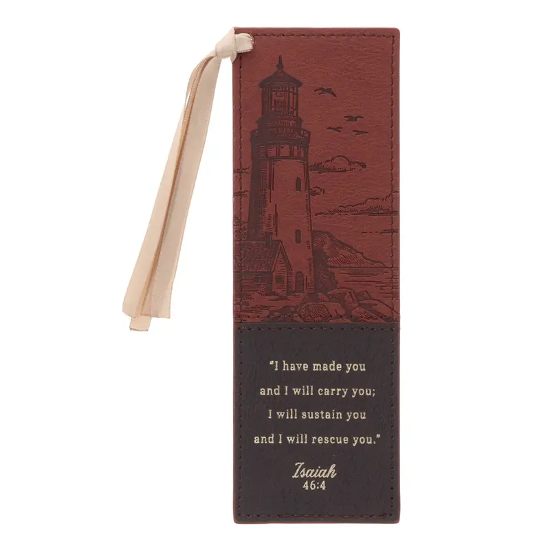 Footprints Inspirational Faux Leather Bookmark 1