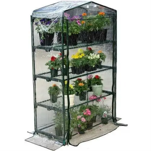 Four-Tier Greenhouse Plant Stand With Insulated Thermal Cover 1