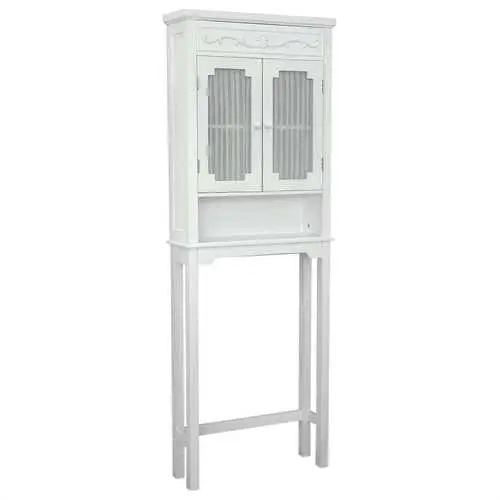 Frosted White Glass Bathroom Cabinet Doors – Space-Saving Elegant Design 1