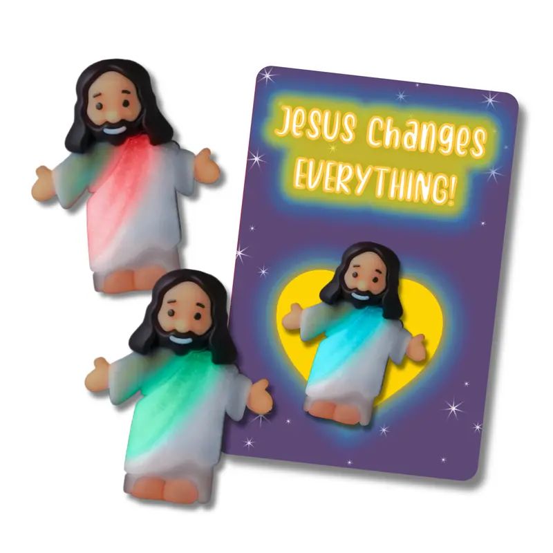 Glow-In-The-Dark Miniature Jesus Figurine For Nighttime Inspiration 1