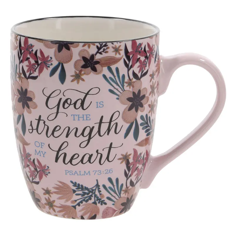 'God Is The Strength Of My Heart' Encouraging Ceramic Mug 1