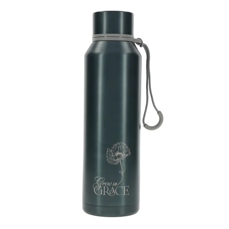 Grow In Grace – Green Stainless Steel Hydration Bottle 1