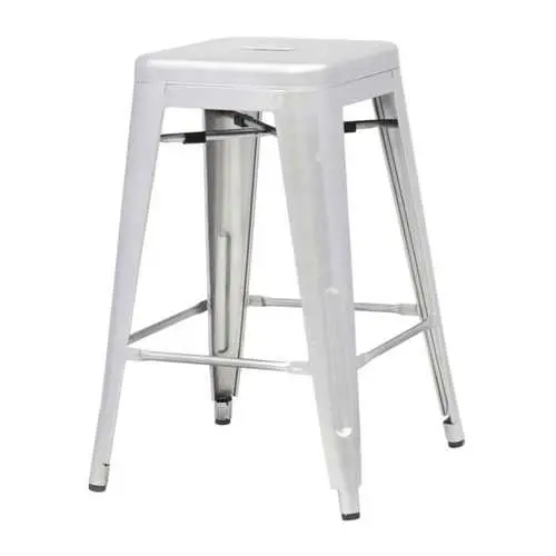 Gunmetal Backless Bar Stool – Indoor/Outdoor Stackable Counter Height Seat 1