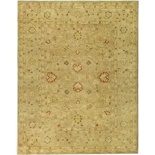 Handcrafted Light Brown Beige Wool Area Rug – 8-Foot Square 1