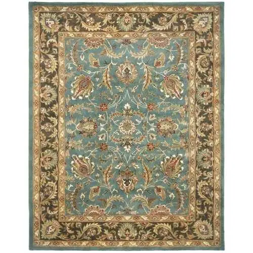 Handwoven Heritage Wool Area Rug – Blue And Brown, 8'3" X 11' 1