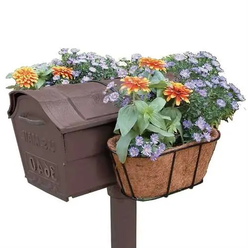 Hanging Mailbox Planter With Coconut Fiber Liner – Outdoor Flower Display 1