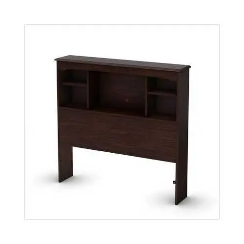 Havana Brown Contemporary Bookcase Headboard – Twin-Sized Integrated Storage 1