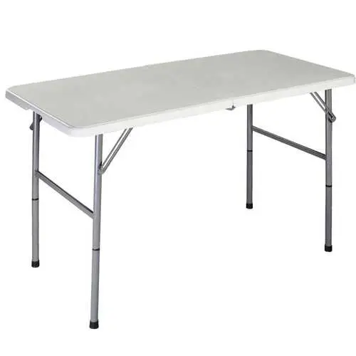 Hdpe Folding Table – White All-Weather Outdoor/Indoor Table With Steel Frame 1